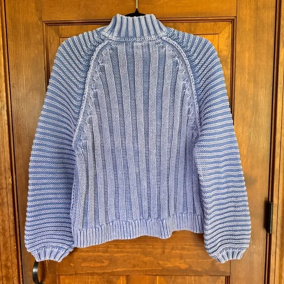 Free People Cozy Blue Cable Knit Sweater - Picture 4 of 4